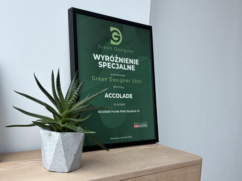 Accolade Honoured for Szczecin Project  – GREEN DESIGNER 2025